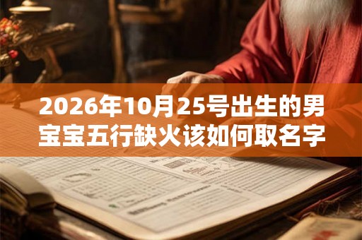 2026年10月25号出生的男宝宝五行缺火该如何取名字