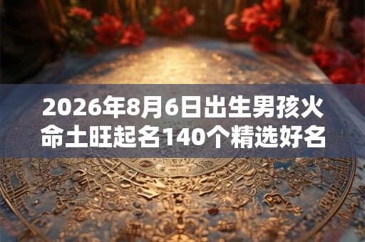 2026年8月6日出生男孩火命土旺起名140个精选好名