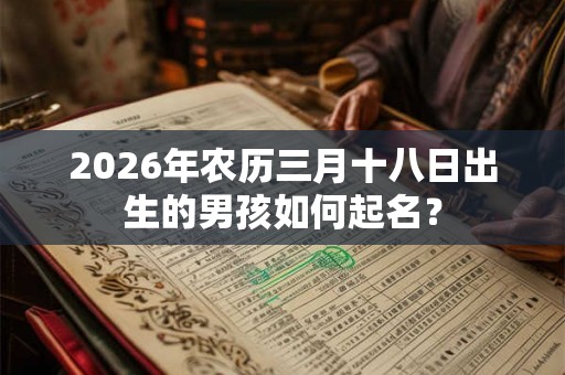 2026年农历三月十八日出生的男孩如何起名？