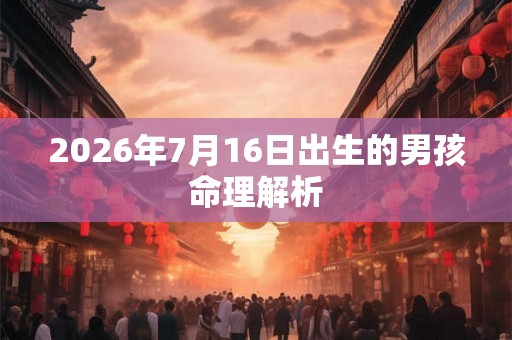 2026年7月16日出生的男孩命理解析