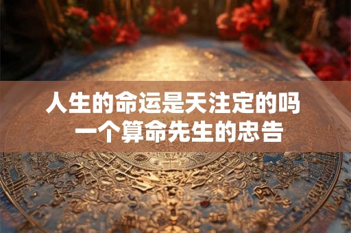 人生的命运是天注定的吗  一个算命先生的忠告