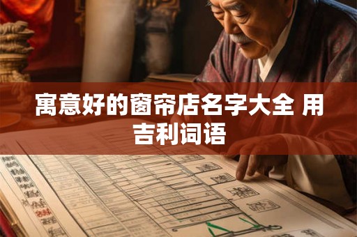 寓意好的窗帘店名字大全 用吉利词语