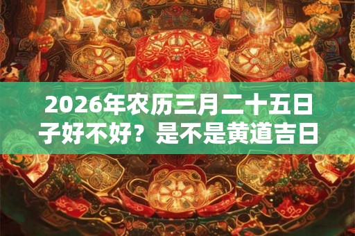 2026年农历三月二十五日子好不好？是不是黄道吉日？