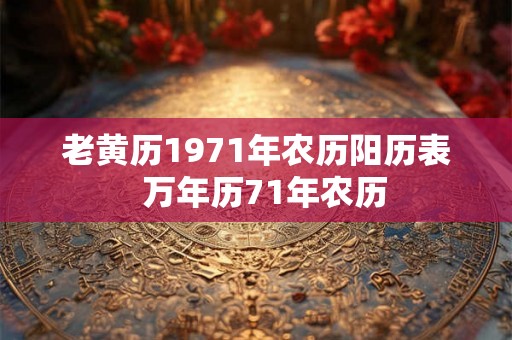 老黄历1971年农历阳历表  万年历71年农历