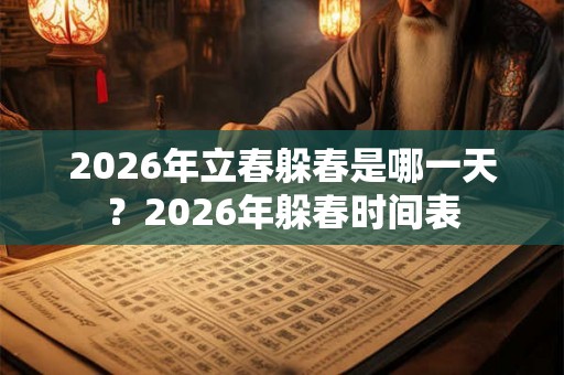 2026年立春躲春是哪一天？2026年躲春时间表