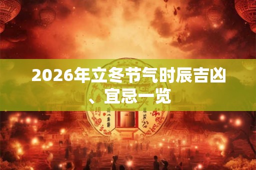 2026年立冬节气时辰吉凶、宜忌一览