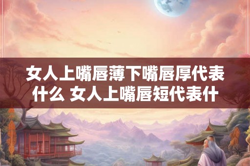 女人上嘴唇薄下嘴唇厚代表什么 女人上嘴唇短代表什么
