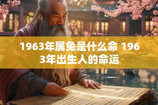1963年属兔是什么命 1963年出生人的命运