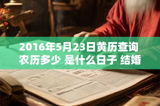 2016年5月23日黄历查询 农历多少 是什么日子 结婚吉时 2016年5月23日黄历查询 农历多少 是什么日子 结婚吉时