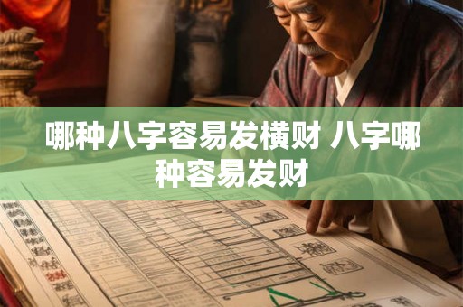 哪种八字容易发横财 八字哪种容易发财 哪种八字容易发横财 八字哪种容易发财