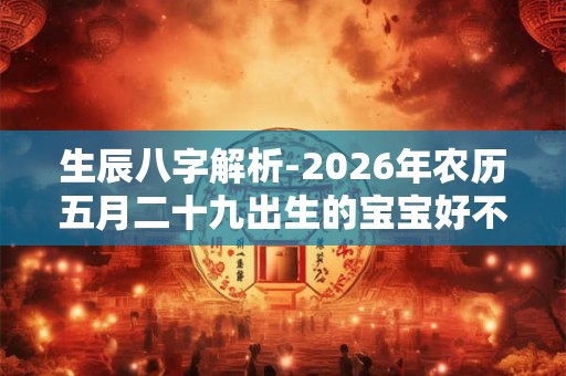 生辰八字解析-2026年农历五月二十九出生的宝宝好不好 生辰八字解析-2026年农历五月二十九出生的宝宝好不好