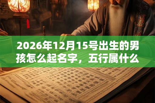 2026年12月15号出生的男孩怎么起名字，五行属什么