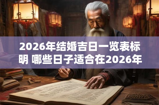 2026年结婚吉日一览表标明 哪些日子适合在2026年结婚 2026年结婚吉日一览表标明 哪些日子适合在2026年结婚