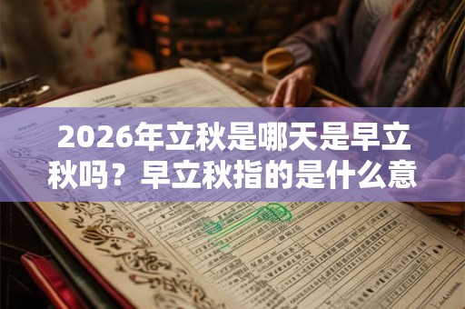 2026年立秋是哪天是早立秋吗?早立秋指的是什么意思? 2026年立秋是哪天是早立秋吗?早立秋指的是什么意思?