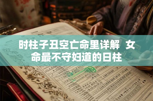 时柱子丑空亡命里详解  女命最不守妇道的日柱