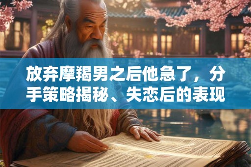 放弃摩羯男之后他急了，分手策略揭秘、失恋后的表现及报复方式
