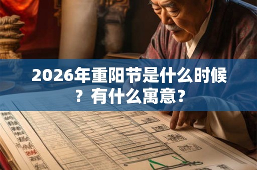 2026年重阳节是什么时候？有什么寓意？