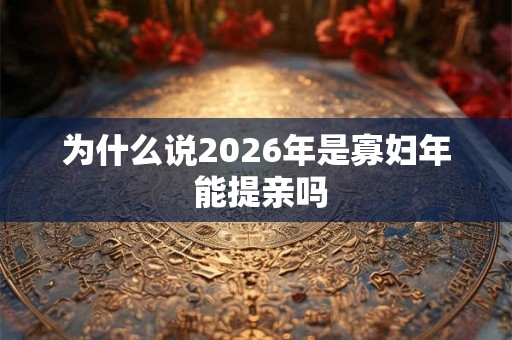为什么说2026年是寡妇年 能提亲吗