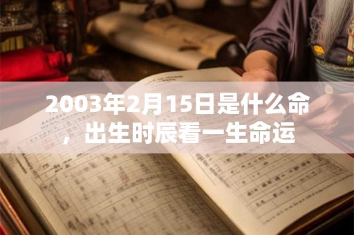 2003年2月15日是什么命,出生时辰看一生命运 2003年2月15日是什么命,出生时辰看一生命运