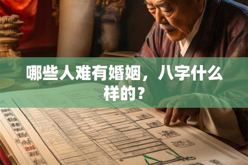 哪些人难有婚姻，八字什么样的？