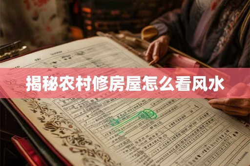 揭秘农村修房屋怎么看风水