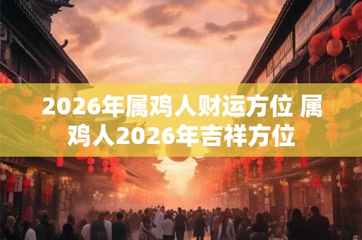 2026年属鸡人财运方位 属鸡人2026年吉祥方位
