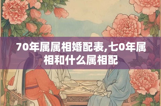 70年属属相婚配表,七0年属相和什么属相配