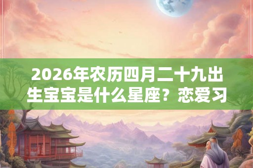 2026年农历四月二十九出生宝宝是什么星座？恋爱习惯如何？