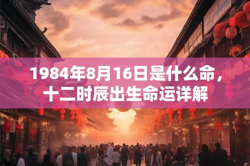 1984年8月16日是什么命，十二时辰出生命运详解