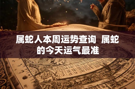 属蛇人本周运势查询  属蛇的今天运气最准