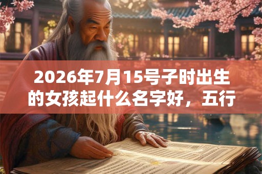 2026年7月15号子时出生的女孩起什么名字好，五行属什么