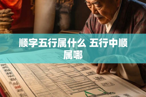 顺字五行属什么 五行中顺属哪