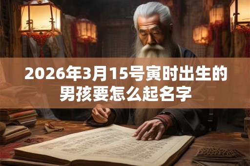 2026年3月15号寅时出生的男孩要怎么起名字