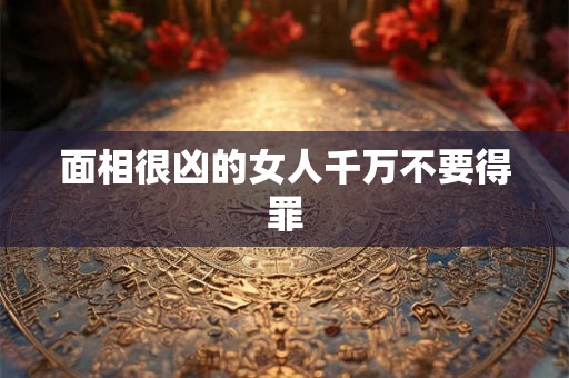 面相很凶的女人千万不要得罪