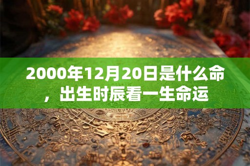 2000年12月20日是什么命，出生时辰看一生命运