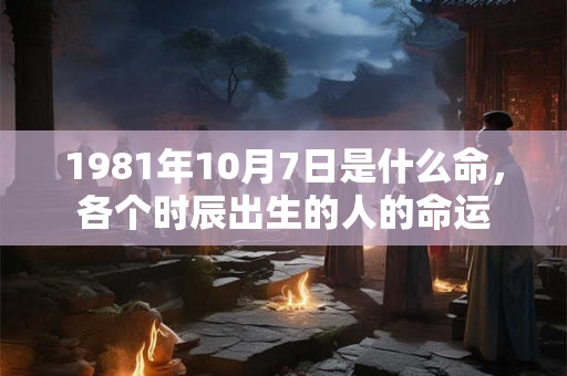 1981年10月7日是什么命,各个时辰出生的人的命运 1981年10月7日是什么命,各个时辰出生的人的命运