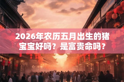 2026年农历五月出生的猪宝宝好吗？是富贵命吗？