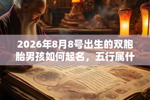 2026年8月8号出生的双胞胎男孩如何起名，五行属什么
