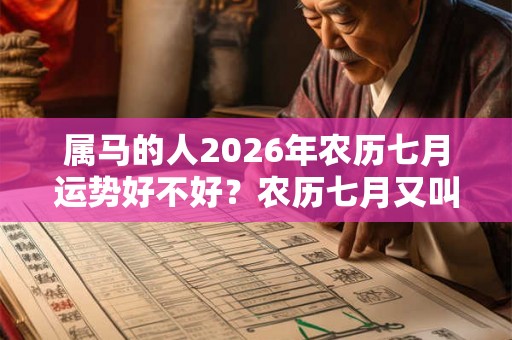 属马的人2026年农历七月运势好不好？农历七月又叫什么月？