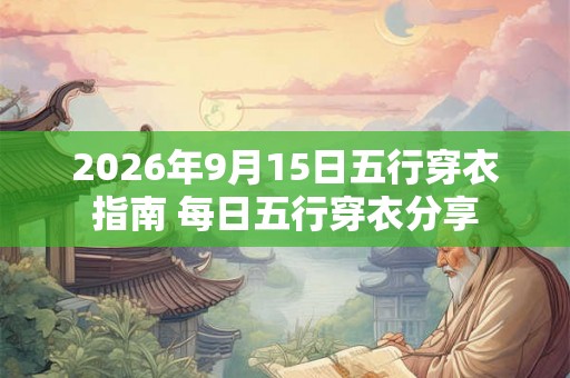2026年9月15日五行穿衣指南 每日五行穿衣分享 2026年9月15日五行穿衣指南 每日五行穿衣分享