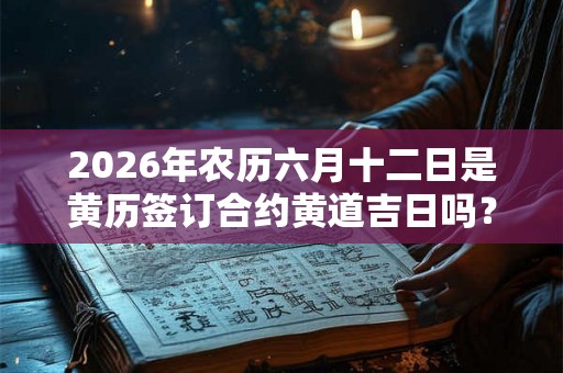 2026年农历六月十二日是黄历签订合约黄道吉日吗？