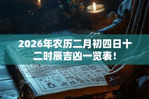 2026年农历二月初四日十二时辰吉凶一览表! 2026年农历二月初四日十二时辰吉凶一览表!