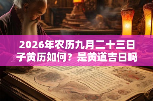 2026年农历九月二十三日子黄历如何？是黄道吉日吗？