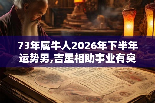 73年属牛人2026年下半年运势男,吉星相助事业有突破 73年属牛人2026年下半年运势男,吉星相助事业有突破