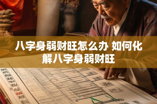 八字身弱财旺怎么办 如何化解八字身弱财旺