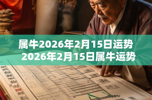 属牛2026年2月15日运势  2026年2月15日属牛运势详解