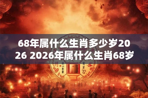 68年属什么生肖多少岁2026 2026年属什么生肖68岁吗