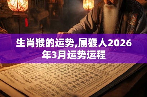 生肖猴的运势,属猴人2026年3月运势运程