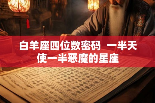 白羊座四位数密码  一半天使一半恶魔的星座