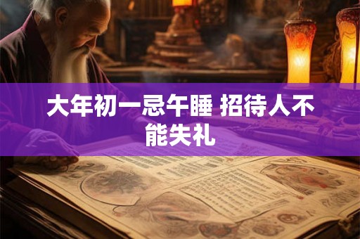 大年初一忌午睡 招待人不能失礼 大年初一忌午睡 招待人不能失礼